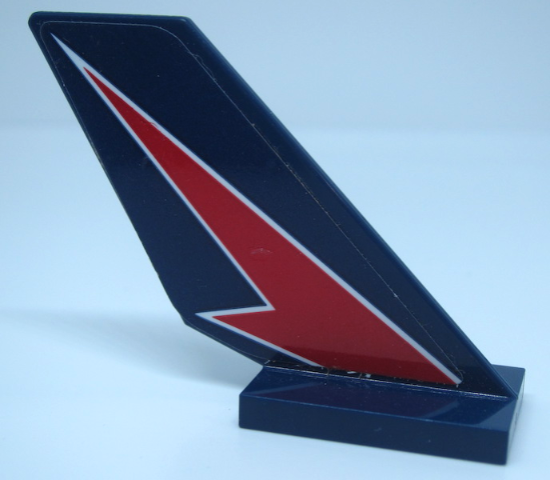 Lego Tail Shuttle with Red Lightning on Dark Blue Background Pattern Model Left Side (Sticker) - Set 60177