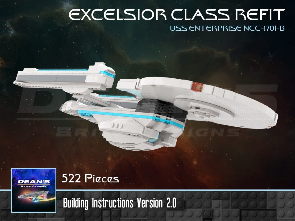Lego Excelsior Class (Refit) Starship - Star Trek Generations