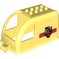 Lego Duplo Horse Trailer Top with Horseshoe, Horse & Stars Print / Bright Light Yellow