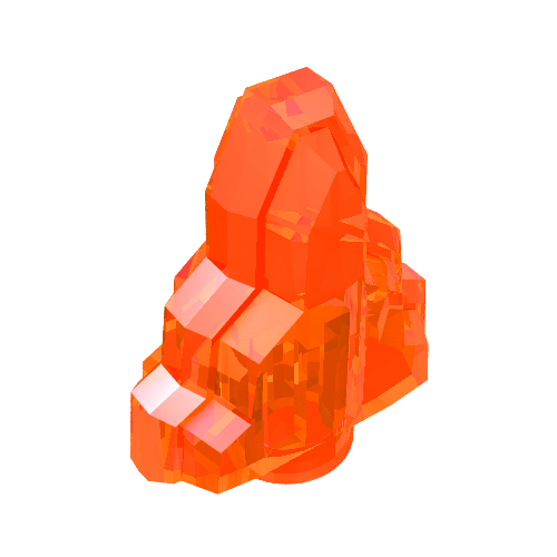 Lego Rock 1 x 2 Crystal Stepped / Trans-Neon Orange