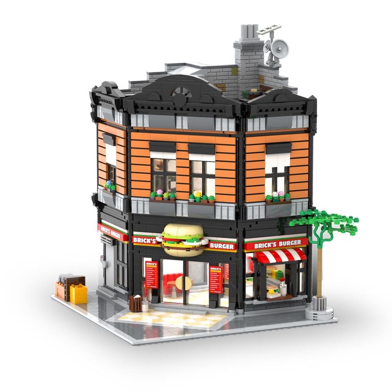 Lego Modular Burger Restaurant – City Fast Food Building