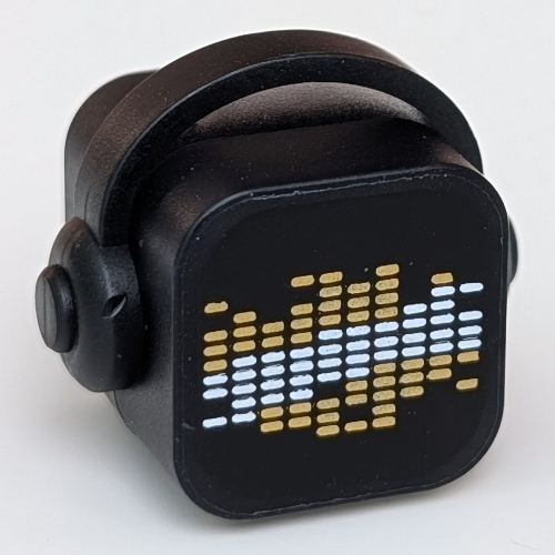 Lego Minifig Head Special, Beatbox with White/Gold Equalizer print / Black