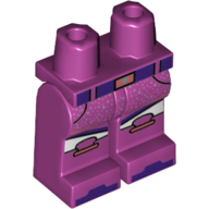 Lego Hips and Magenta Legs with Dark Purple Belt and Toes, Silver Glitter, White Knee Straps Print