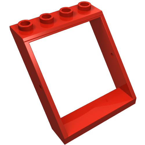 Lego Window 4 x 4 x 3 Roof / Red