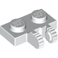 Lego Hinge Plate 1 x 2 Locking with 2 Fingers on Side, 9 Teeth / White