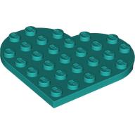 Lego Plate Angled 6 x 6 Heart Shape / Dark Turquoise