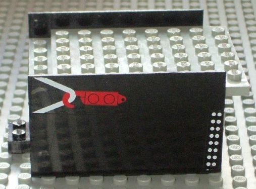 Lego Boat, Hull Smooth Middle 8 x 6 x 3 1/3 with Light Gray Deck with White Double Dots and Hook Pattern on Both Sides (Stickers) - Set 4005