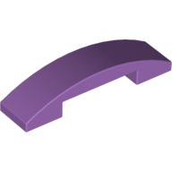 Lego Brick Curved 4 x 1 Double with No Studs / Medium Lavender