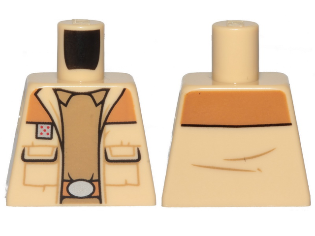 Lego Torso SW Coat, Pockets, Red General Insignia and Dark Tan Shirt Pattern / Tan