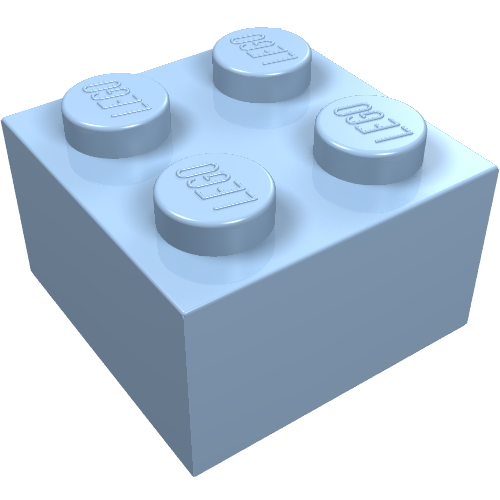 Lego Brick 2 x 2 / Bright Light Blue