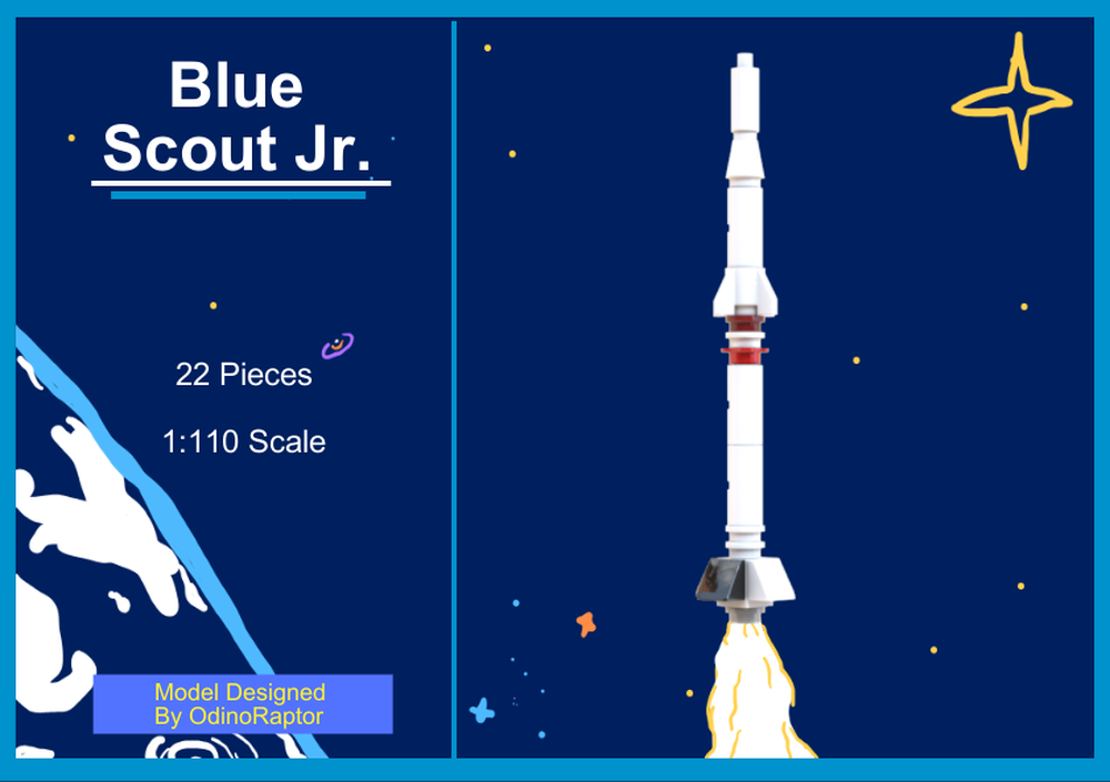 Lego Blue Scout Jr. Rockets | 1:110 Scale