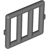 Lego Bar 1 x 4 x 3 Window [Side Tabs] / Dark Bluish Gray