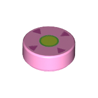 Lego Tile Round 1 x 1 with Triangles and Circle Print