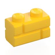Lego Brick Special 1 x 2 with Masonry Brick Profile / Yellow
