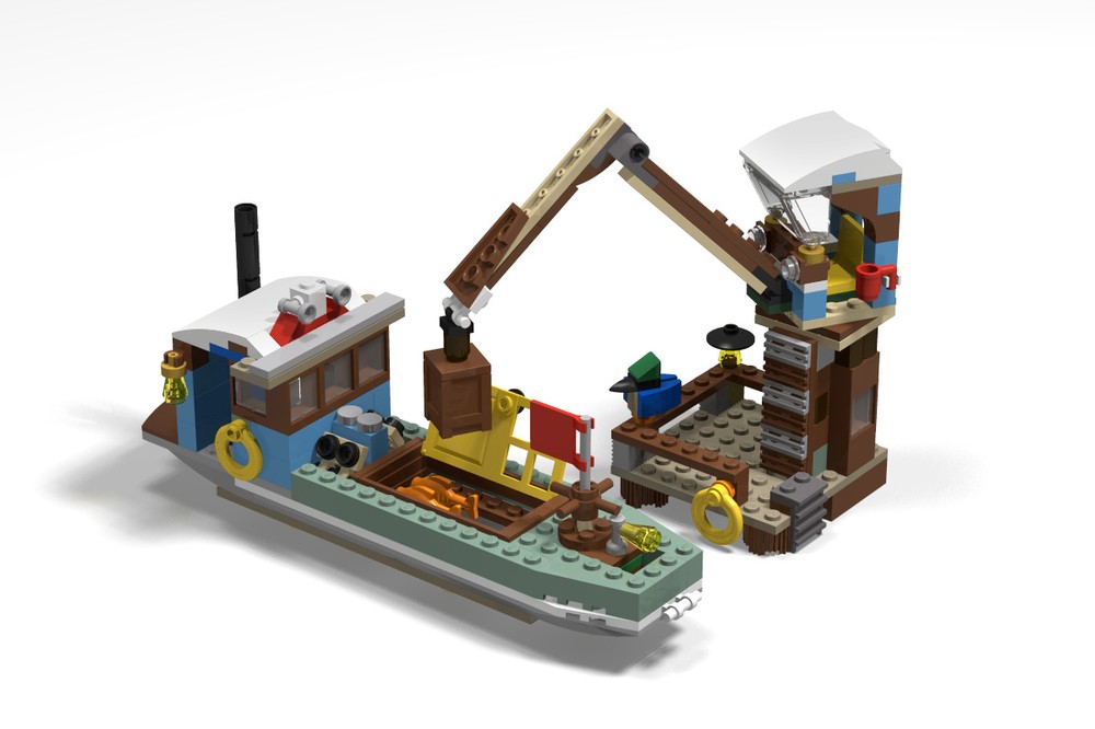 Lego 31093 Barge and Harbour Crane