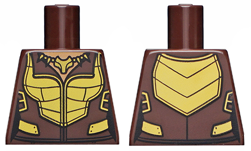 Lego Torso Female Gold Armor with Totem Necklace Pattern (Vixen) / Dark Brown