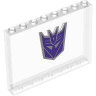 Lego Panel 1 x 8 x 5 with Purple Soundwave Face Print