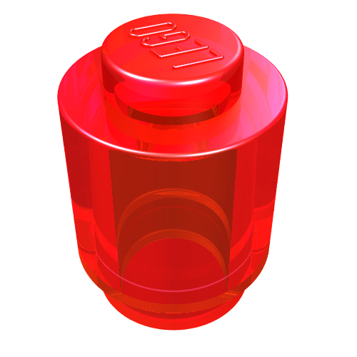 Lego Brick Round 1 x 1 Solid Stud / Trans-Red