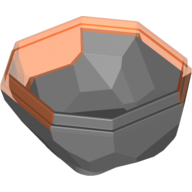 Lego Rock Boulder, Bottom with Marbled Trans-Neon Orange Pattern