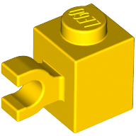 Lego Brick Special 1 x 1 with Clip Horizontal / Yellow