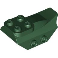 Lego Brick Special 2 x 5 with Slope, Studs on Side / Dark Green