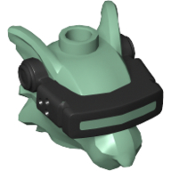 Lego Minifig Head Special with Black Visor / VR Glasses / Sand Green