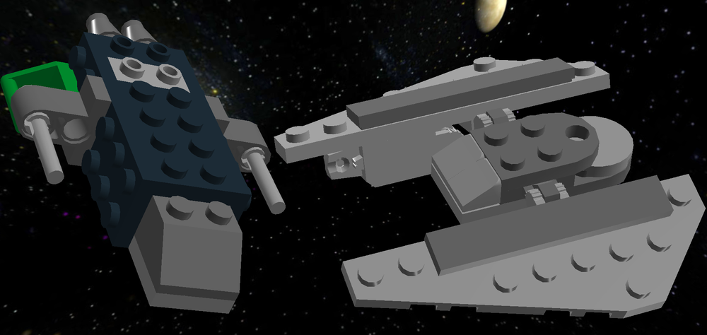Lego 8014 TIE Striker and Transport Ship