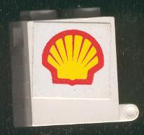 Lego Container, Box 2 x 2 x 2 - Solid Studs with Shell Logo Pattern on Both Sides (Stickers) - Set 6378