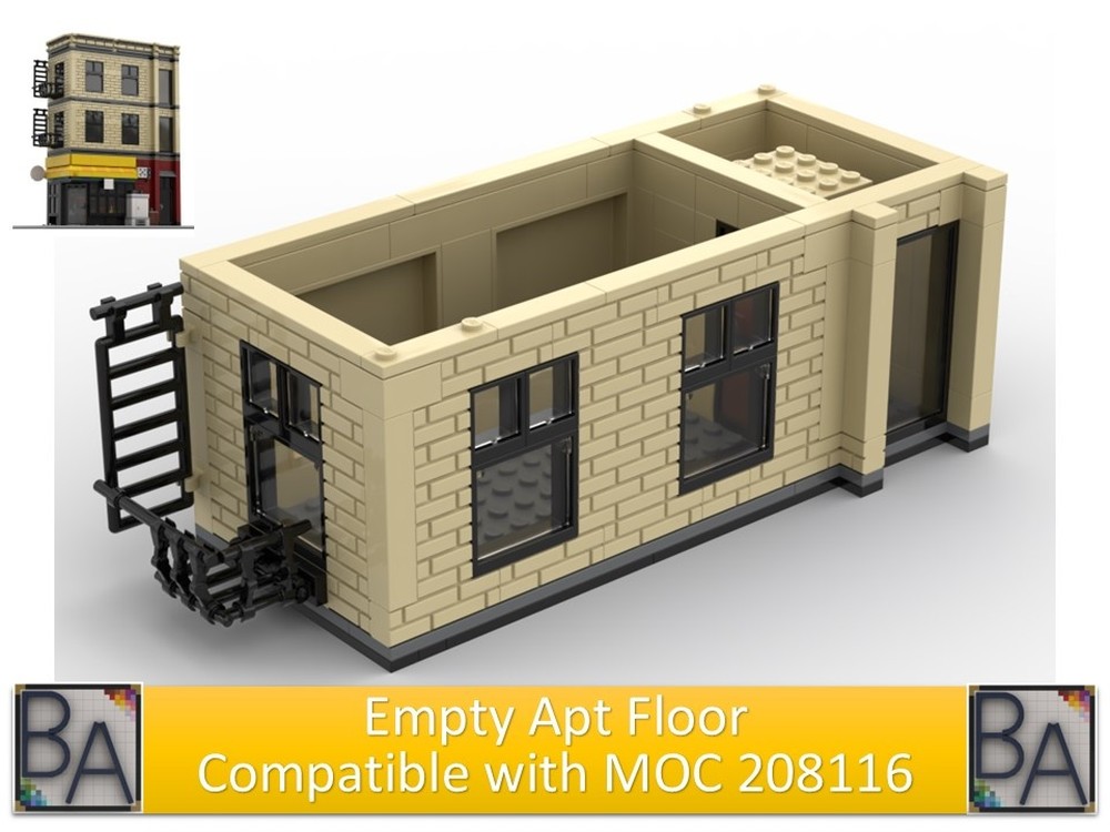 Lego Empty Apt Floor - Compatible with MOC 208116