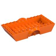 Lego Vehicle Base 6 x 12 x 2 1/2 with Mudguards, 2 Wheel Pins and 4 x 10 Centre Recess, Same Color Wheel Holders / Orange