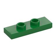 Lego Plate Special 1 x 3 with 2 Studs with Groove and Inside Stud Holder (Jumper) / Green