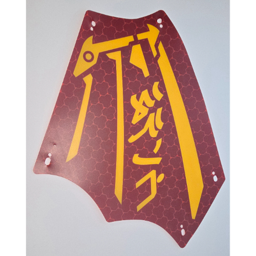 Lego Sail, Right, Scalloped with Bright Light Orange Symbols Print