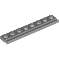 Lego Plate Special 1 x 8 with Door Rail / Light Bluish Gray