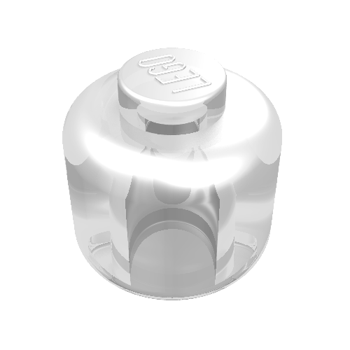 Lego Minifig Head [Plain] [Solid Stud] / Trans-Clear