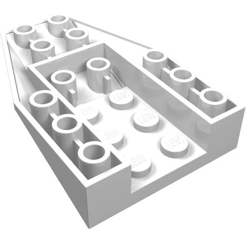 Lego Brick Wedged, Sloped Inverted 6 x 4 with 2 Stud Connections / White