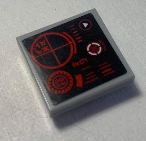 Lego Tile, Modified 2 x 2 Inverted with Garma Mecha Controls Pattern (Sticker) - Set 70613