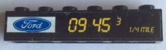 Lego Brick 1 x 6 with Ford Logo and '09 45 3 1/4 MILE' Pattern (Sticker) - Set 75884