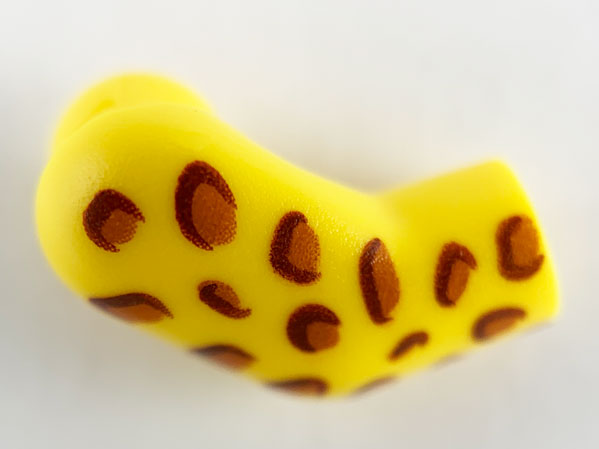 Lego Arm, Right with Dark Orange Leopard Spots Pattern / Yellow