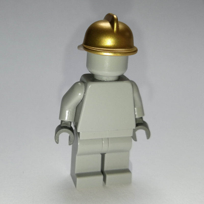 Lego Statue, Light Bluish Gray, Fire Helmet