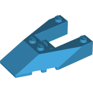 Lego Brick Wedged, Sloped 6 x 4 Cutout, Stud Notches / Dark Azure