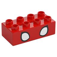 Lego Duplo Brick 2 x 4 with Spider-Man Eyes Print / Red