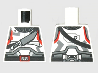 Lego Torso SW Armor Republic Trooper (Old Republic) with Knife Pattern / White