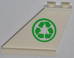 Lego Tail 4 x 1 x 3 with Recycling Arrows on Left Side Pattern (Sticker) - Set 4432