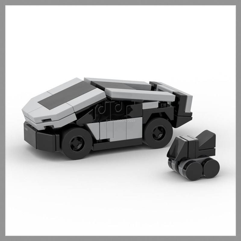 Lego Micro Tesla Cybertruck +Cyberquad with interior