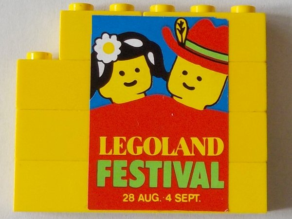 Lego Stickered Assembly 6 x 1 x 4 with 'LEGOLAND FESTIVAL' Pattern Model Left Side (Sticker) - Set 1592-2