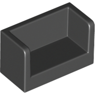 Lego Panel 1 x 2 x 1 with Rounded Corners and 2 Sides / Black