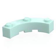 Lego Brick Round Corner 4 x 4 Macaroni Wide with 3 Studs / Light Aqua