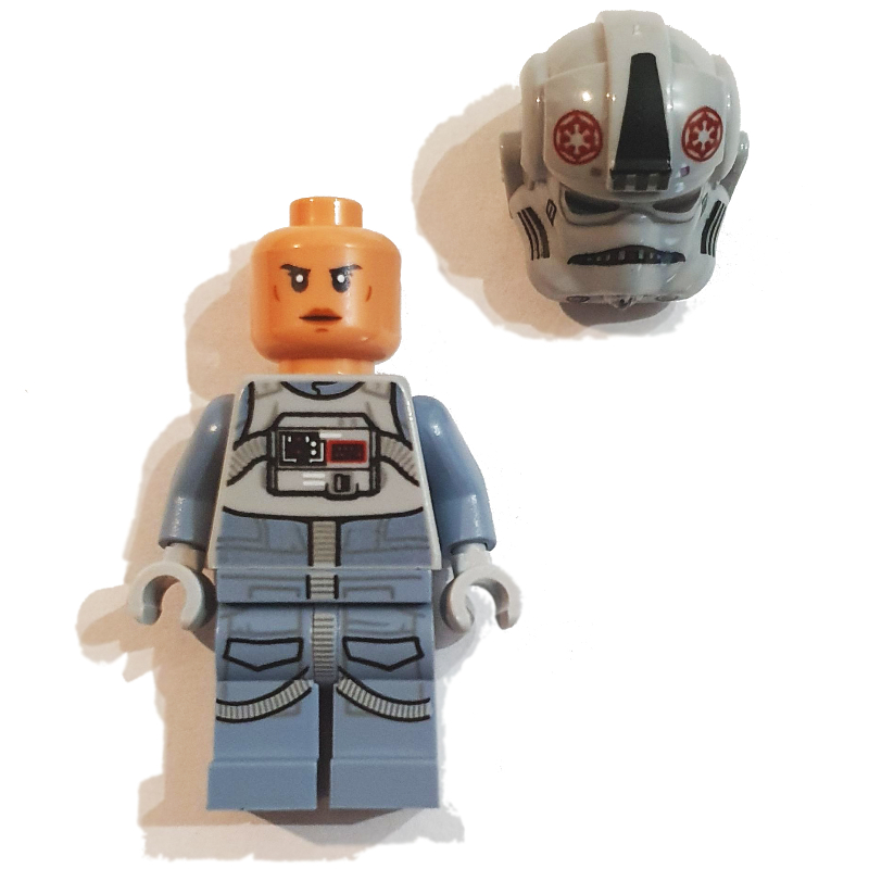 Lego AT-AT Driver - Light Bluish Grey Helmet, Sand Blue Legs, Nougat Head, Female