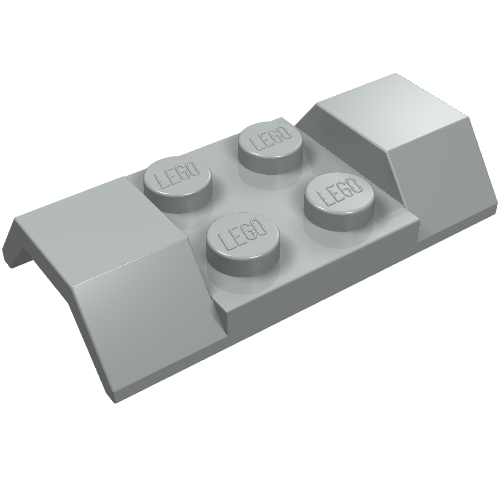 Lego Wheel Arch, Mudguard 2 x 4 [Smooth] / Light Gray