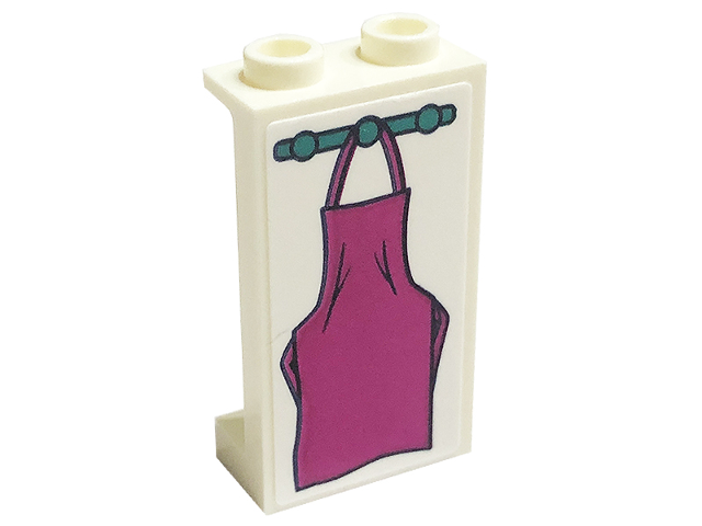 Lego Panel 1 x 2 x 3 with Side Supports - Hollow Studs with Magenta Apron Pattern (Sticker) - Set 41449